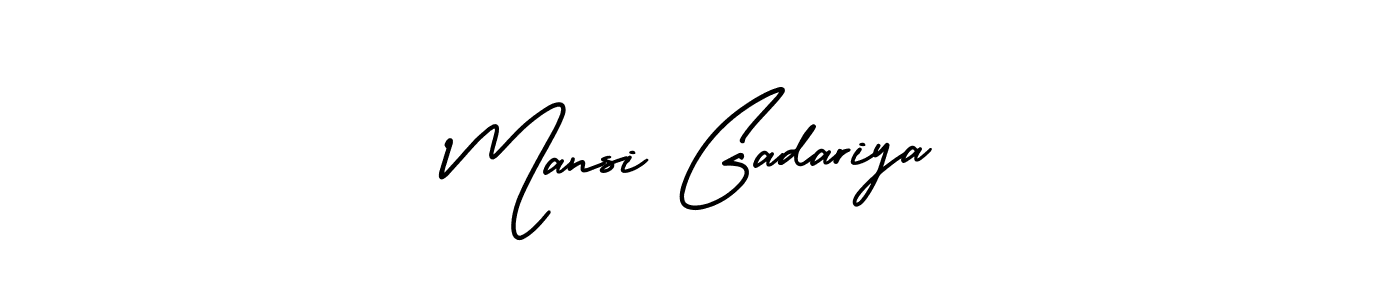 Mansi Gadariya stylish signature style. Best Handwritten Sign (AmerikaSignatureDemo-Regular) for my name. Handwritten Signature Collection Ideas for my name Mansi Gadariya. Mansi Gadariya signature style 3 images and pictures png