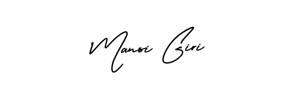 You should practise on your own different ways (AmerikaSignatureDemo-Regular) to write your name (Mansi Giri) in signature. don't let someone else do it for you. Mansi Giri signature style 3 images and pictures png