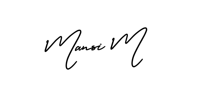 This is the best signature style for the Mansi M name. Also you like these signature font (AmerikaSignatureDemo-Regular). Mix name signature. Mansi M signature style 3 images and pictures png