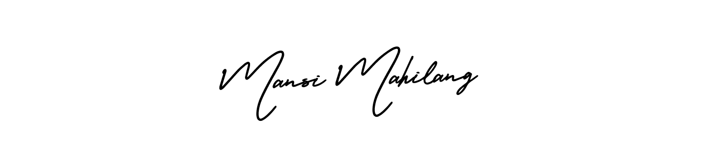 How to make Mansi Mahilang signature? AmerikaSignatureDemo-Regular is a professional autograph style. Create handwritten signature for Mansi Mahilang name. Mansi Mahilang signature style 3 images and pictures png