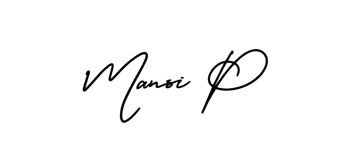 This is the best signature style for the Mansi P name. Also you like these signature font (AmerikaSignatureDemo-Regular). Mix name signature. Mansi P signature style 3 images and pictures png