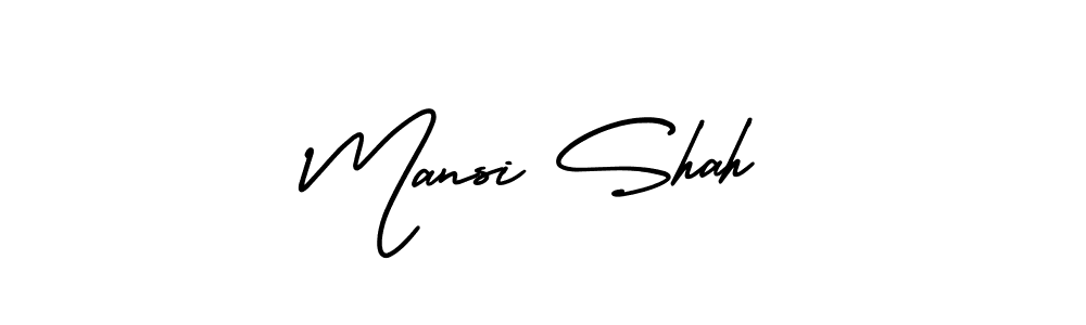Make a beautiful signature design for name Mansi Shah. With this signature (AmerikaSignatureDemo-Regular) style, you can create a handwritten signature for free. Mansi Shah signature style 3 images and pictures png