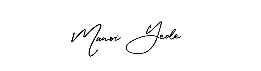 How to make Mansi Yeole signature? AmerikaSignatureDemo-Regular is a professional autograph style. Create handwritten signature for Mansi Yeole name. Mansi Yeole signature style 3 images and pictures png