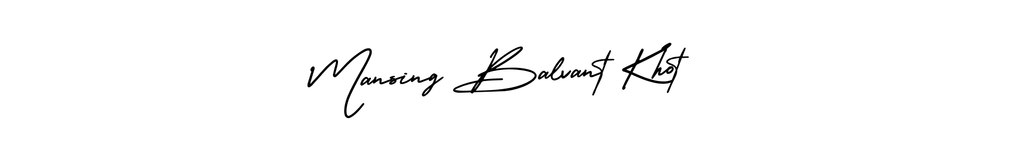 You should practise on your own different ways (AmerikaSignatureDemo-Regular) to write your name (Mansing Balvant Khot) in signature. don't let someone else do it for you. Mansing Balvant Khot signature style 3 images and pictures png