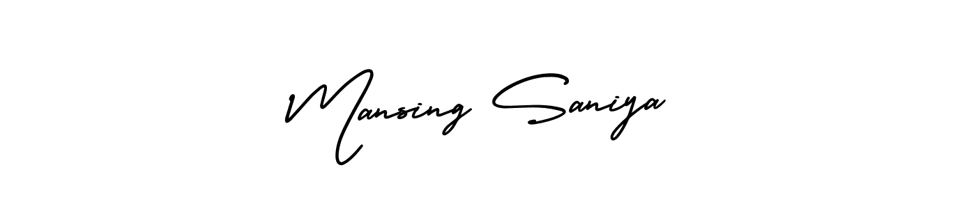 The best way (AmerikaSignatureDemo-Regular) to make a short signature is to pick only two or three words in your name. The name Mansing Saniya include a total of six letters. For converting this name. Mansing Saniya signature style 3 images and pictures png
