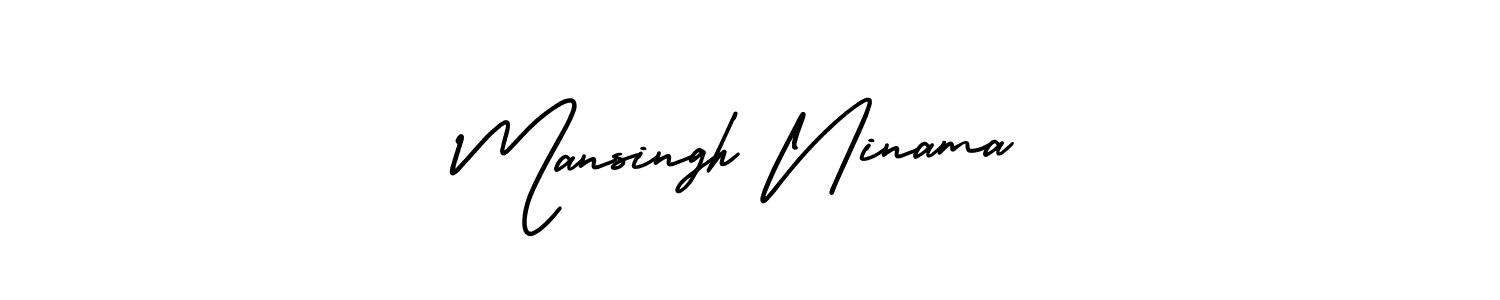 How to make Mansingh Ninama name signature. Use AmerikaSignatureDemo-Regular style for creating short signs online. This is the latest handwritten sign. Mansingh Ninama signature style 3 images and pictures png