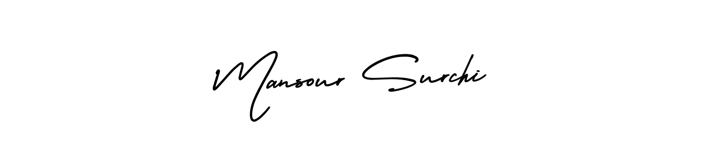 How to make Mansour Surchi name signature. Use AmerikaSignatureDemo-Regular style for creating short signs online. This is the latest handwritten sign. Mansour Surchi signature style 3 images and pictures png