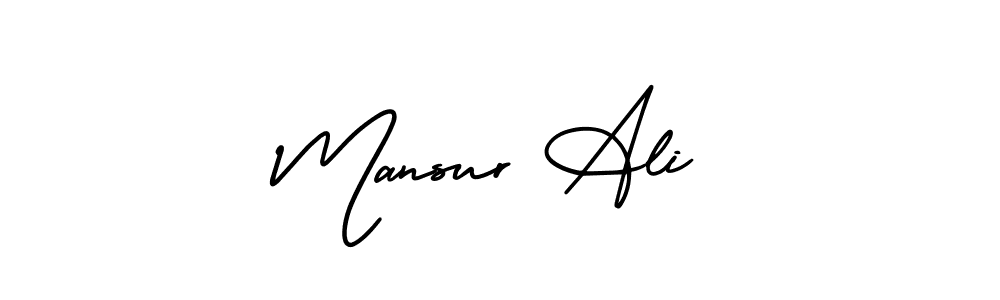 How to make Mansur Ali name signature. Use AmerikaSignatureDemo-Regular style for creating short signs online. This is the latest handwritten sign. Mansur Ali signature style 3 images and pictures png