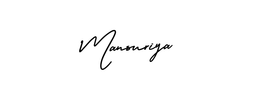 Design your own signature with our free online signature maker. With this signature software, you can create a handwritten (AmerikaSignatureDemo-Regular) signature for name Mansuriya. Mansuriya signature style 3 images and pictures png