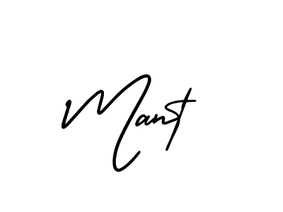 Use a signature maker to create a handwritten signature online. With this signature software, you can design (AmerikaSignatureDemo-Regular) your own signature for name Mant. Mant signature style 3 images and pictures png