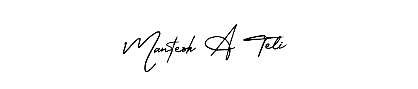 How to make Mantesh A Teli signature? AmerikaSignatureDemo-Regular is a professional autograph style. Create handwritten signature for Mantesh A Teli name. Mantesh A Teli signature style 3 images and pictures png