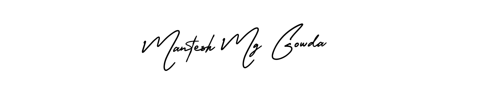 How to make Mantesh Mg Gowda name signature. Use AmerikaSignatureDemo-Regular style for creating short signs online. This is the latest handwritten sign. Mantesh Mg Gowda signature style 3 images and pictures png