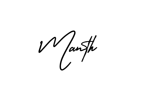 The best way (AmerikaSignatureDemo-Regular) to make a short signature is to pick only two or three words in your name. The name Manth include a total of six letters. For converting this name. Manth signature style 3 images and pictures png