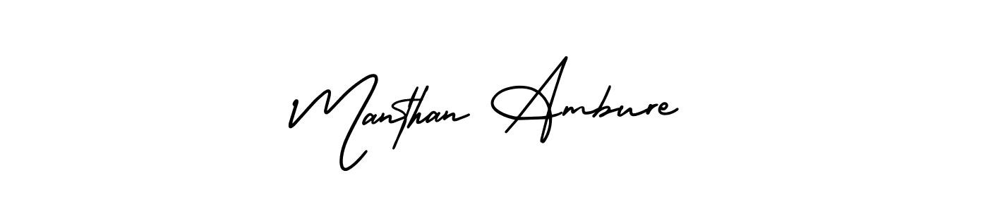 How to make Manthan Ambure name signature. Use AmerikaSignatureDemo-Regular style for creating short signs online. This is the latest handwritten sign. Manthan Ambure signature style 3 images and pictures png