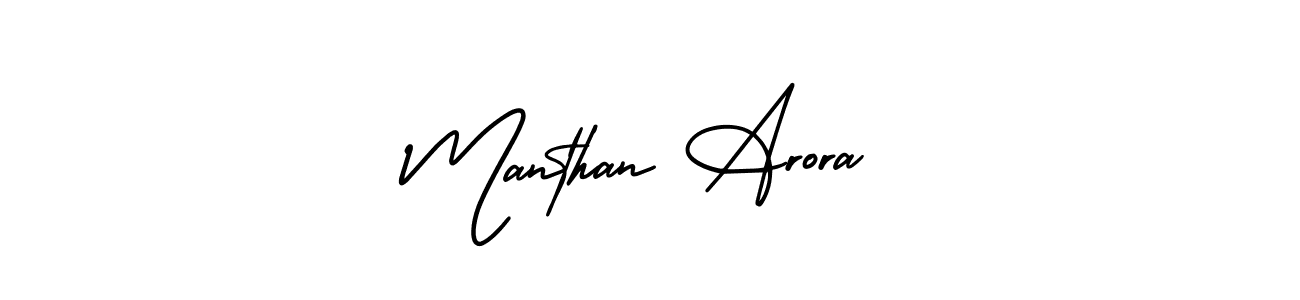 Manthan Arora stylish signature style. Best Handwritten Sign (AmerikaSignatureDemo-Regular) for my name. Handwritten Signature Collection Ideas for my name Manthan Arora. Manthan Arora signature style 3 images and pictures png