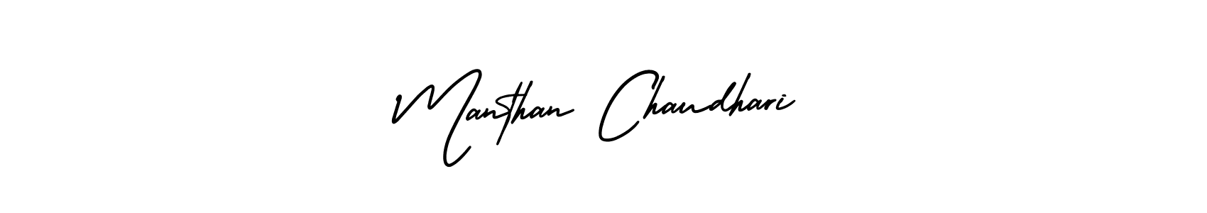 Make a beautiful signature design for name Manthan Chaudhari. With this signature (AmerikaSignatureDemo-Regular) style, you can create a handwritten signature for free. Manthan Chaudhari signature style 3 images and pictures png