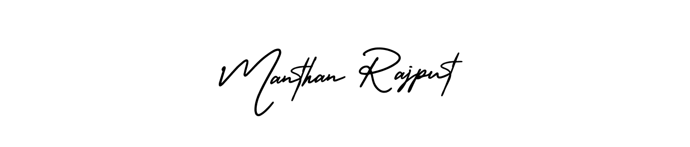 Make a beautiful signature design for name Manthan Rajput. With this signature (AmerikaSignatureDemo-Regular) style, you can create a handwritten signature for free. Manthan Rajput signature style 3 images and pictures png