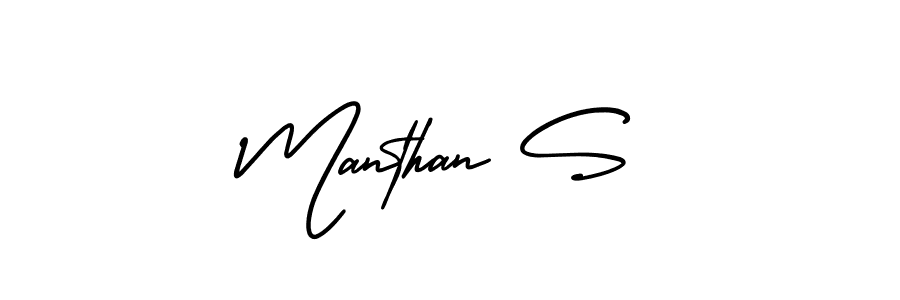 Make a short Manthan S signature style. Manage your documents anywhere anytime using AmerikaSignatureDemo-Regular. Create and add eSignatures, submit forms, share and send files easily. Manthan S signature style 3 images and pictures png