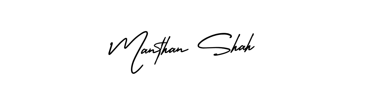 Make a beautiful signature design for name Manthan Shah. With this signature (AmerikaSignatureDemo-Regular) style, you can create a handwritten signature for free. Manthan Shah signature style 3 images and pictures png