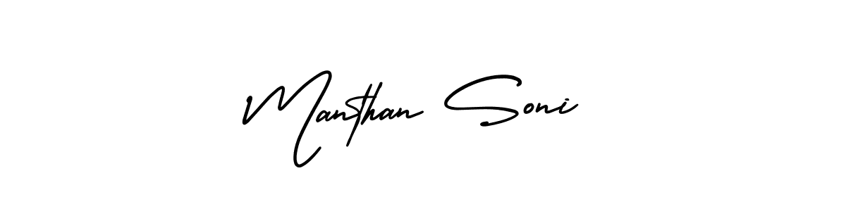 Design your own signature with our free online signature maker. With this signature software, you can create a handwritten (AmerikaSignatureDemo-Regular) signature for name Manthan Soni. Manthan Soni signature style 3 images and pictures png