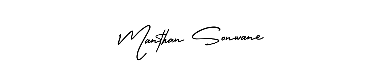 if you are searching for the best signature style for your name Manthan Sonwane. so please give up your signature search. here we have designed multiple signature styles  using AmerikaSignatureDemo-Regular. Manthan Sonwane signature style 3 images and pictures png