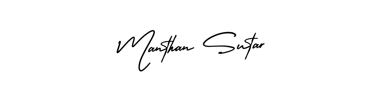How to Draw Manthan Sutar signature style? AmerikaSignatureDemo-Regular is a latest design signature styles for name Manthan Sutar. Manthan Sutar signature style 3 images and pictures png