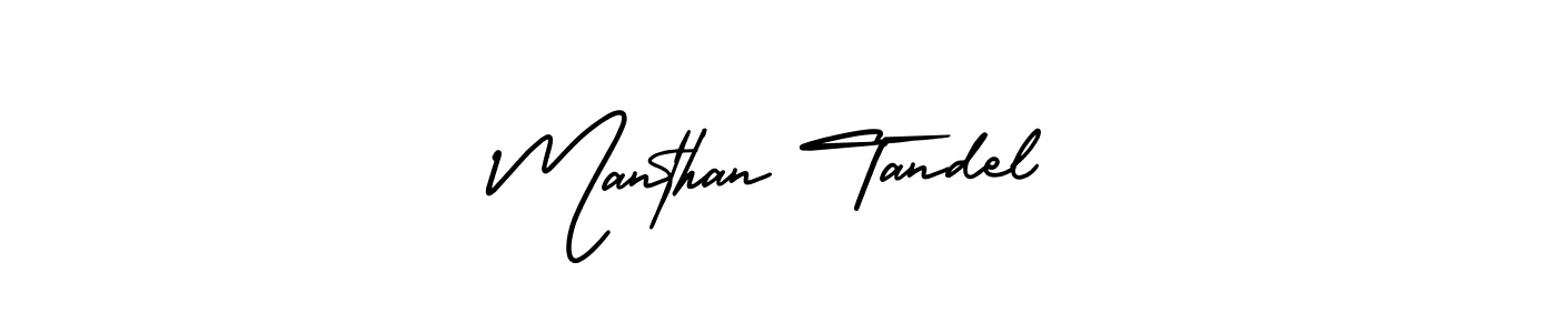Also You can easily find your signature by using the search form. We will create Manthan Tandel name handwritten signature images for you free of cost using AmerikaSignatureDemo-Regular sign style. Manthan Tandel signature style 3 images and pictures png