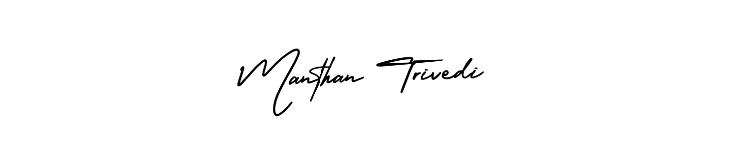 Design your own signature with our free online signature maker. With this signature software, you can create a handwritten (AmerikaSignatureDemo-Regular) signature for name Manthan Trivedi. Manthan Trivedi signature style 3 images and pictures png