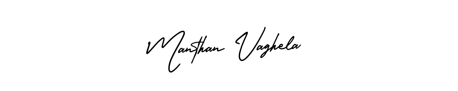 How to make Manthan Vaghela name signature. Use AmerikaSignatureDemo-Regular style for creating short signs online. This is the latest handwritten sign. Manthan Vaghela signature style 3 images and pictures png