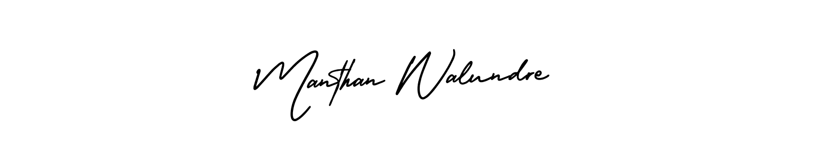 See photos of Manthan Walundre official signature by Spectra . Check more albums & portfolios. Read reviews & check more about AmerikaSignatureDemo-Regular font. Manthan Walundre signature style 3 images and pictures png