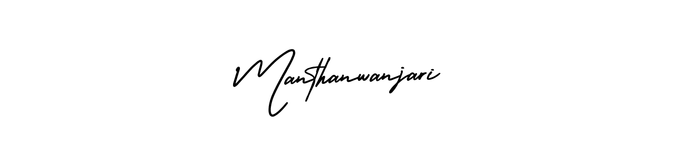 The best way (AmerikaSignatureDemo-Regular) to make a short signature is to pick only two or three words in your name. The name Manthanwanjari include a total of six letters. For converting this name. Manthanwanjari signature style 3 images and pictures png