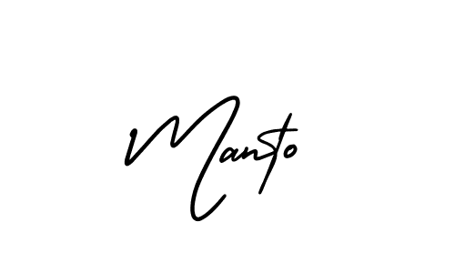 Use a signature maker to create a handwritten signature online. With this signature software, you can design (AmerikaSignatureDemo-Regular) your own signature for name Manto. Manto signature style 3 images and pictures png