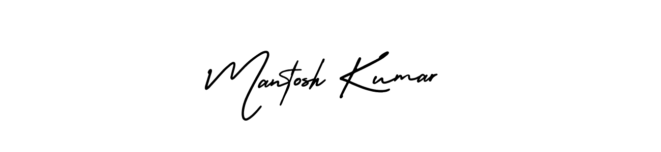 The best way (AmerikaSignatureDemo-Regular) to make a short signature is to pick only two or three words in your name. The name Mantosh Kumar include a total of six letters. For converting this name. Mantosh Kumar signature style 3 images and pictures png