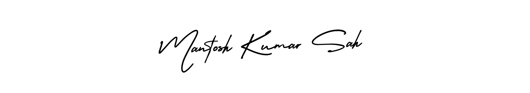Mantosh Kumar Sah stylish signature style. Best Handwritten Sign (AmerikaSignatureDemo-Regular) for my name. Handwritten Signature Collection Ideas for my name Mantosh Kumar Sah. Mantosh Kumar Sah signature style 3 images and pictures png