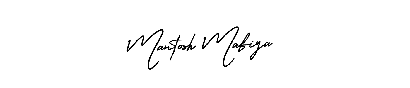 The best way (AmerikaSignatureDemo-Regular) to make a short signature is to pick only two or three words in your name. The name Mantosh Mafiya include a total of six letters. For converting this name. Mantosh Mafiya signature style 3 images and pictures png