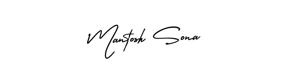 How to make Mantosh Sona name signature. Use AmerikaSignatureDemo-Regular style for creating short signs online. This is the latest handwritten sign. Mantosh Sona signature style 3 images and pictures png