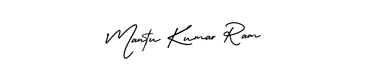 Make a beautiful signature design for name Mantu Kumar Ram. With this signature (AmerikaSignatureDemo-Regular) style, you can create a handwritten signature for free. Mantu Kumar Ram signature style 3 images and pictures png