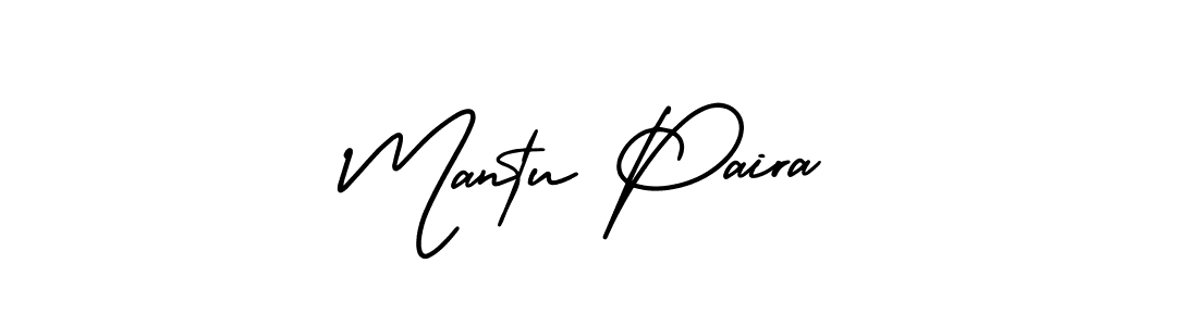 How to Draw Mantu Paira signature style? AmerikaSignatureDemo-Regular is a latest design signature styles for name Mantu Paira. Mantu Paira signature style 3 images and pictures png