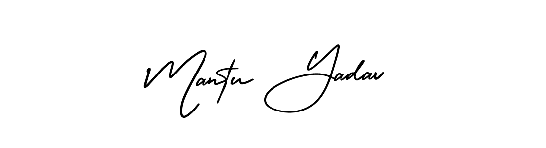 Design your own signature with our free online signature maker. With this signature software, you can create a handwritten (AmerikaSignatureDemo-Regular) signature for name Mantu Yadav. Mantu Yadav signature style 3 images and pictures png