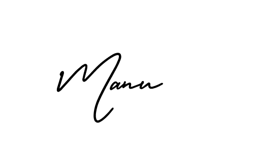 Manu  stylish signature style. Best Handwritten Sign (AmerikaSignatureDemo-Regular) for my name. Handwritten Signature Collection Ideas for my name Manu . Manu  signature style 3 images and pictures png