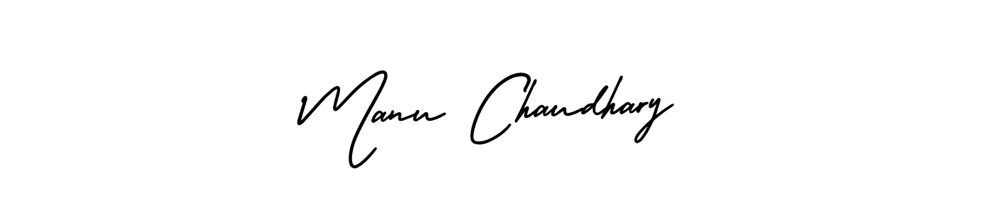 Manu Chaudhary stylish signature style. Best Handwritten Sign (AmerikaSignatureDemo-Regular) for my name. Handwritten Signature Collection Ideas for my name Manu Chaudhary. Manu Chaudhary signature style 3 images and pictures png