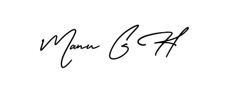 It looks lik you need a new signature style for name Manu G H. Design unique handwritten (AmerikaSignatureDemo-Regular) signature with our free signature maker in just a few clicks. Manu G H signature style 3 images and pictures png