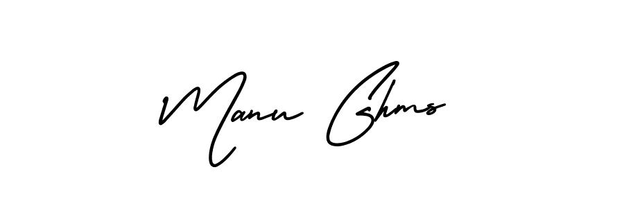 Make a short Manu Ghms signature style. Manage your documents anywhere anytime using AmerikaSignatureDemo-Regular. Create and add eSignatures, submit forms, share and send files easily. Manu Ghms signature style 3 images and pictures png