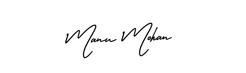 How to make Manu Mohan signature? AmerikaSignatureDemo-Regular is a professional autograph style. Create handwritten signature for Manu Mohan name. Manu Mohan signature style 3 images and pictures png