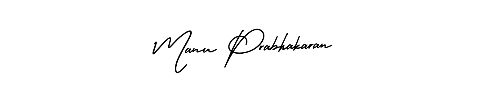 It looks lik you need a new signature style for name Manu Prabhakaran. Design unique handwritten (AmerikaSignatureDemo-Regular) signature with our free signature maker in just a few clicks. Manu Prabhakaran signature style 3 images and pictures png