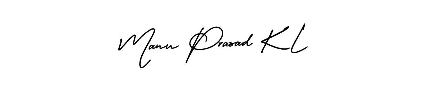 How to make Manu Prasad K L name signature. Use AmerikaSignatureDemo-Regular style for creating short signs online. This is the latest handwritten sign. Manu Prasad K L signature style 3 images and pictures png