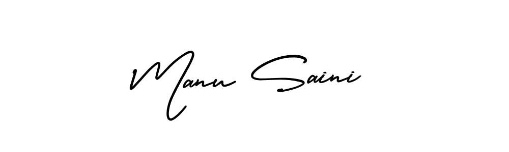 Design your own signature with our free online signature maker. With this signature software, you can create a handwritten (AmerikaSignatureDemo-Regular) signature for name Manu Saini. Manu Saini signature style 3 images and pictures png