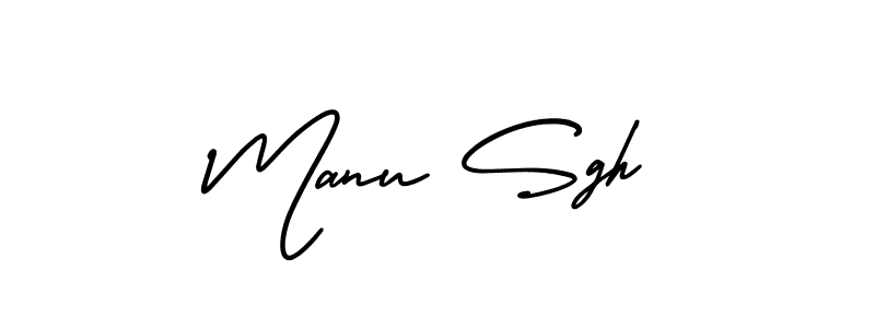 The best way (AmerikaSignatureDemo-Regular) to make a short signature is to pick only two or three words in your name. The name Manu Sgh include a total of six letters. For converting this name. Manu Sgh signature style 3 images and pictures png