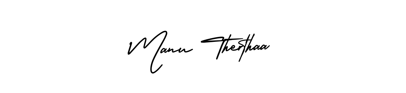 How to make Manu Therthaa signature? AmerikaSignatureDemo-Regular is a professional autograph style. Create handwritten signature for Manu Therthaa name. Manu Therthaa signature style 3 images and pictures png