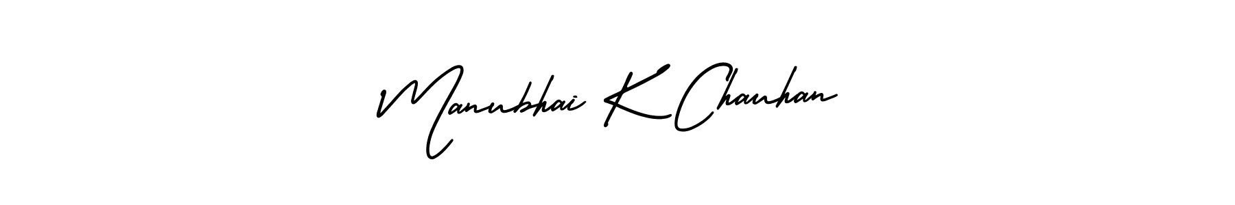 The best way (AmerikaSignatureDemo-Regular) to make a short signature is to pick only two or three words in your name. The name Manubhai K Chauhan include a total of six letters. For converting this name. Manubhai K Chauhan signature style 3 images and pictures png